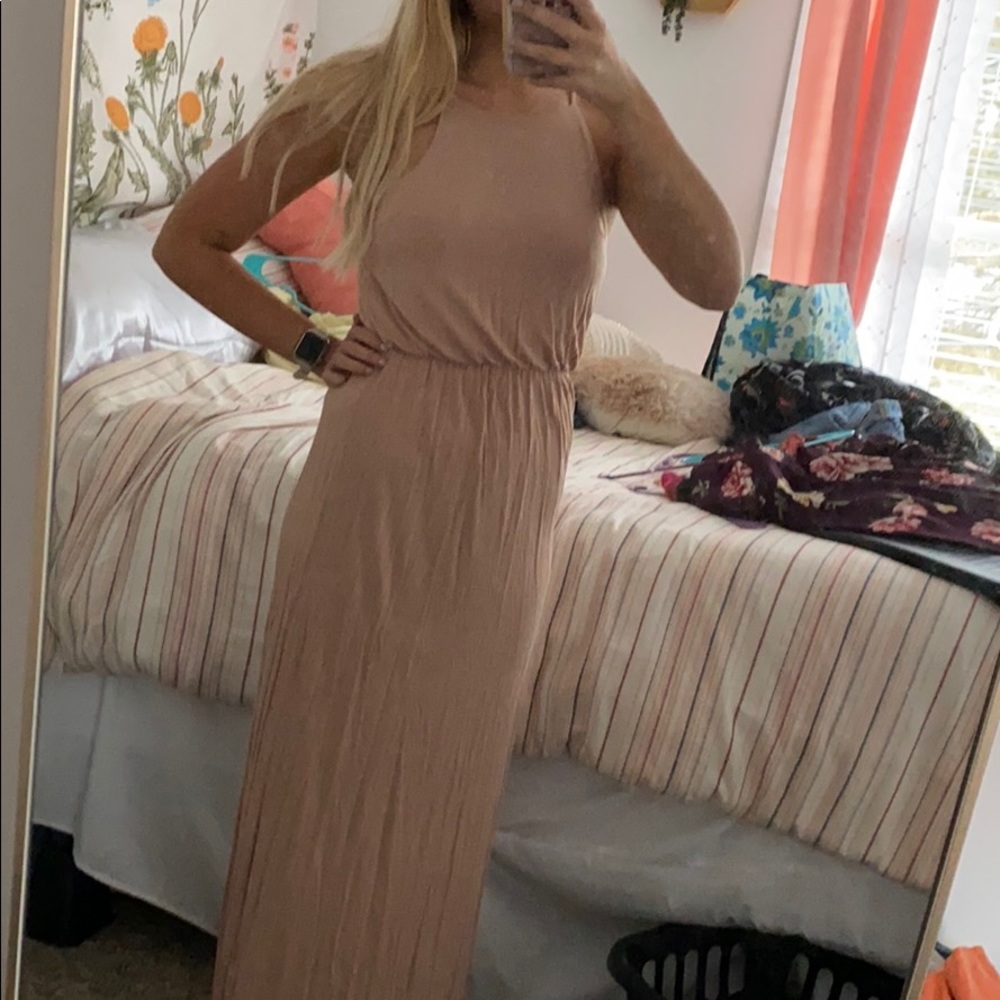 Pink/nude maxi dress